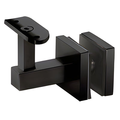 CRL Shore Series Matte Black Glass-Mounted Handrail Bracket