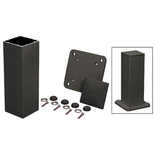 CRL Matte Black 4"x4" Surface Mount Post Kit, 48" Long - Elegant, Durable, Easy Install