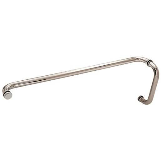 Polished stainless steel 10"x28" push-pull handle set for doors, back-to-back design.
