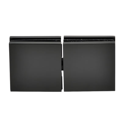 Matte black brass frameless shower Zero Clamp CCS4MBL for 3/8-1/2 in glass, low profile concealed design.