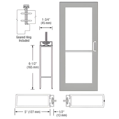 CRL-U.S. Aluminum 550 Anodized Wide Stile 3'x7' Offset Passive Leaf