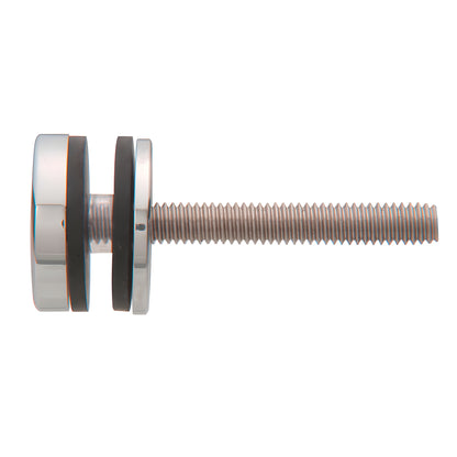 Polished brass replacement cap, washer and threaded stud for single-sided commercial door pulls (SKU F41SKPS)