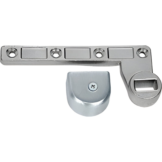 CRL9077SC satin chrome left hand offset bottom arm with finished cover, fits 7/8" (22mm) flat tapered spindle