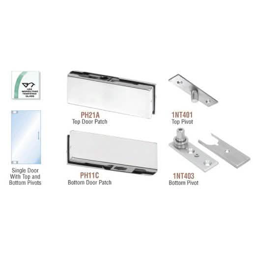 Sleek CRL Satin Anodized European Patch Door Kit - Lockless, Modern Design