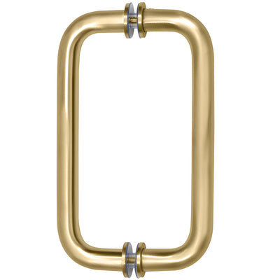 CRL 8" Satin Brass BM Series Tubular Back-to-Back Door Pull Handle