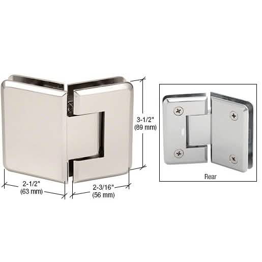 CRL 135° Glass-to-Glass Hinge in Polished Nickel - Pinnacle 045 Series
