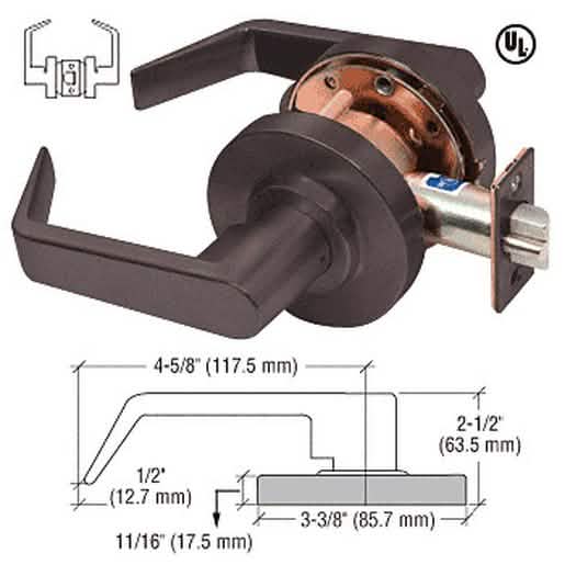 Oil Rubbed Bronze Passage Lever Lockset - Grade 2, durable, stylish, and secure.