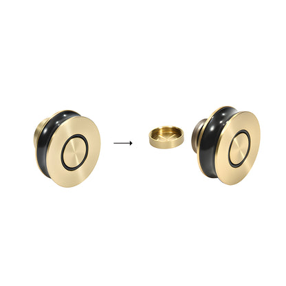 Colonia premium sliding shower door system with brushed bronze round header and rollers, near frameless glass. SKU CLN78BBRZ