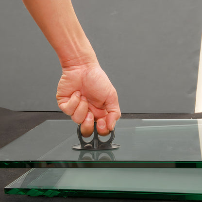 CRL Knuckle Saver two-finger rubber glass lifter VC3825, black suction pad, 3-1/4 in diameter, 10 lb capacity