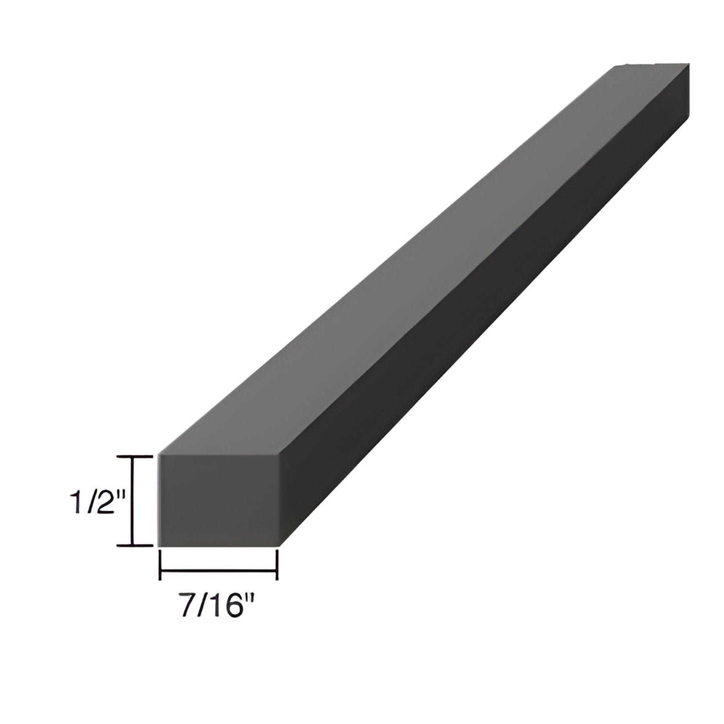 Black silicone setting block (SBSN7), 4" long rectangular glazing support, 1/2" high 7/16" wide.