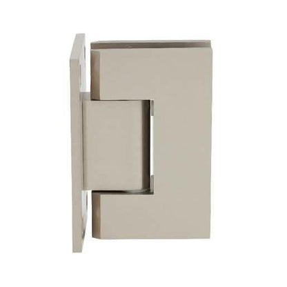 CRL Brushed Nickel Geneva 537 Wall Mount Hinge with 5° Offset - Sleek Full Back Plate