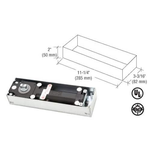 Dormakaba BTS75VBF Floor Door Closer, Adjustable Spring, Cement Case, No Hold Open