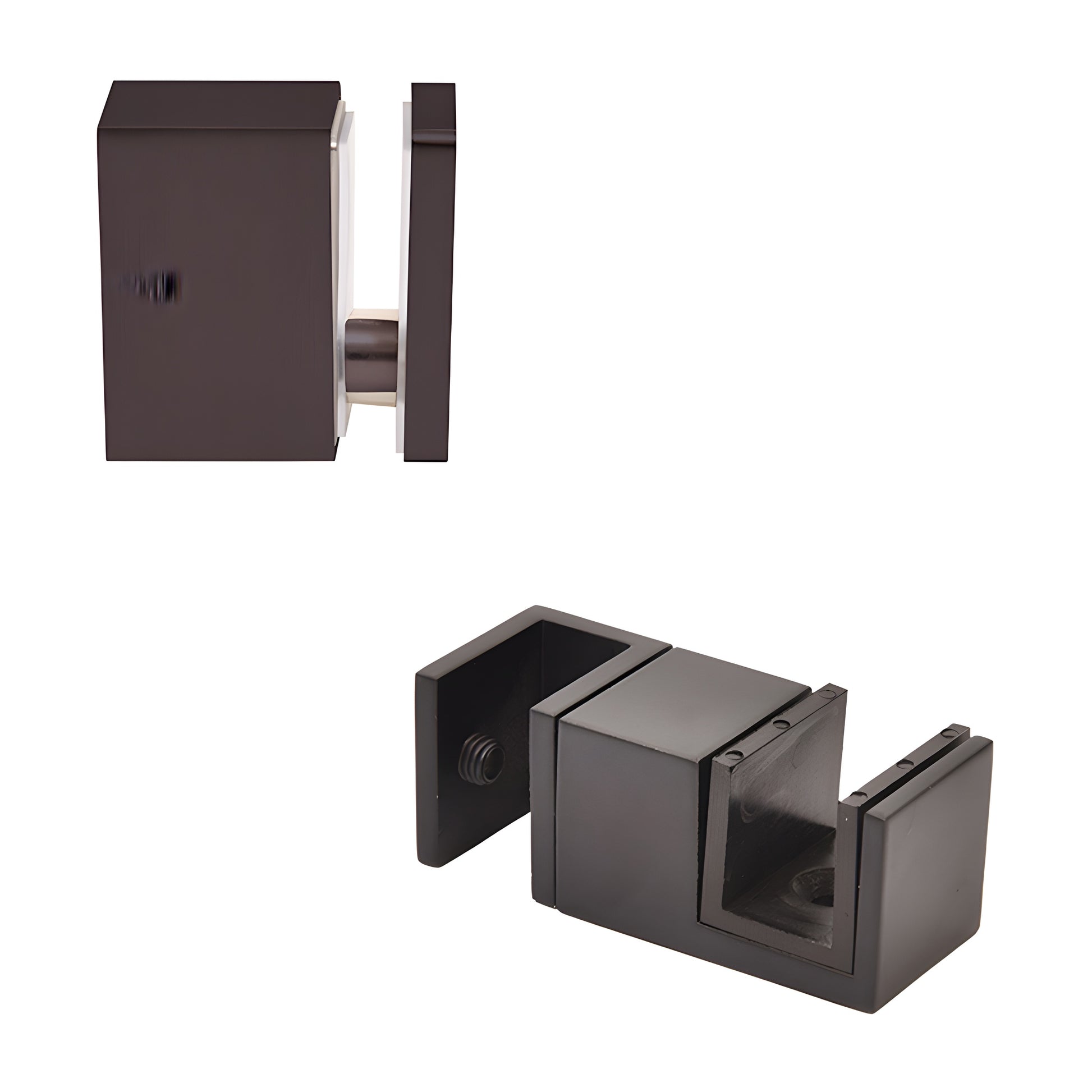 Matte black 90 accessory kit with bottom guide for Cavoli 180 stainless steel sliding shower door (SKU CAVACCKMBL)