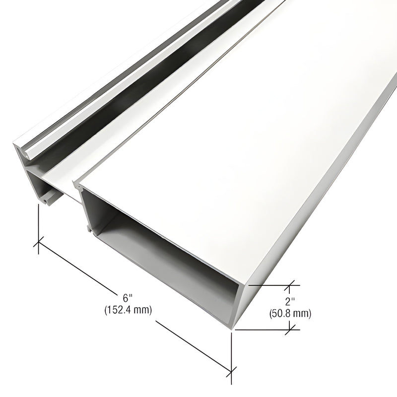 White Kynar aluminum extrusion profile 6" x 2" (152.4 x 50.8 mm), captured vertical mullion - SKU 0G75552