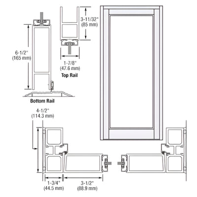 CRL-U.S. Aluminum Durafront 800 White Kynar Entrance Door - No-Prep