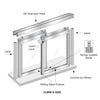 36x48 sliding transaction window (SKU D1041DUXX3648) two 1/4" clear tempered glass panels, duranodic bronze frame