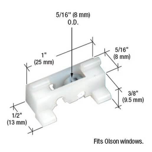 CRL 5/16" Steel Sliding Window Roller for Olson Windows - Durable Replacement Part