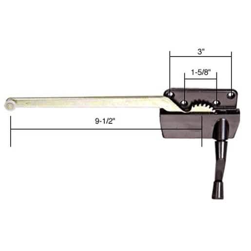 CRL Bronze 9-1/2" Right Hand Casement Window Operator for smooth and durable operation.