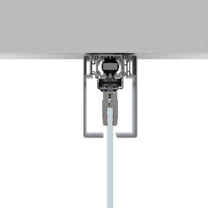 CRL50CS2 satin-anodized top-hung synchronized bi-parting glass door track with two tempered panels