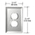 CRL Gray Duplex Plug Mounting Plate for Glass Mirrors