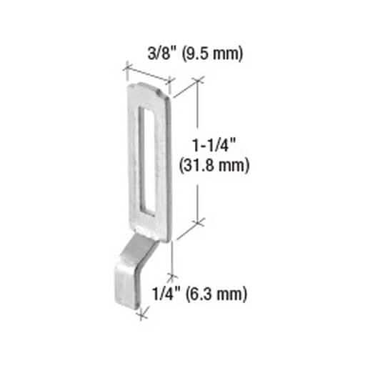 CRL 3/8" Sliding Screen Door Latch Strike, 1/4" Grip - Durable, Easy Install, Secure Fit
