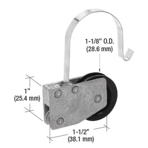 CRL 1-1/8" Nylon Center Groove Sliding Screen Door Roller for Monar Doors - Durable Replac