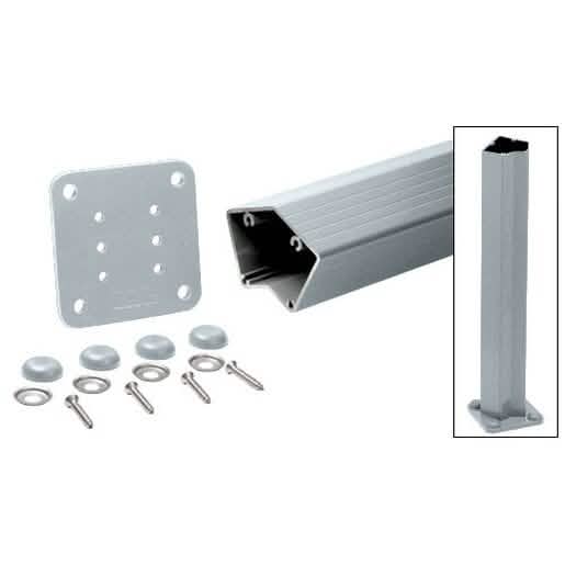 CRL Mill Series 48" 135° Surface Mount Post Kit for Glass Railing Systems