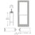 CRL-U.S. Aluminum Clear Anodized 550 Series Wide Stile Active Leaf of Pair 3'0 x 7'0 Offset Hung with Pivots for Surf Mount Closer Complete Door for 1" Glass with Standard MS Lock and Bottom Rail