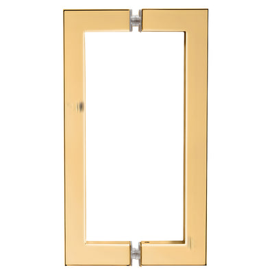 CRL French Gold 8x8 SQ Square Tubing Back-to-Back Glass Door Pulls