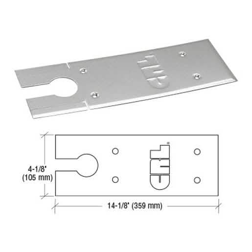 CRL Brushed Stainless Cover Plates for 8500 Series Floor Closer - Sleek & Durable Design