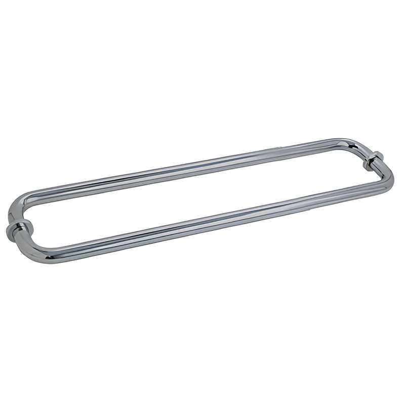 BM18X18BN brushed-nickel double back-to-back towel bar for frameless glass doors, 18" center-to-center, brass tubing