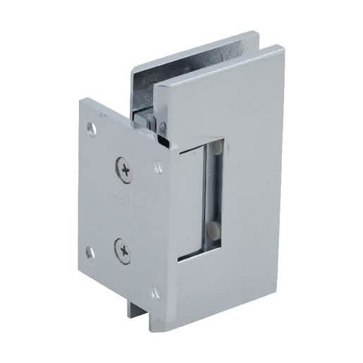 Polished Chrome Wall Mount Hinge - CRL Vienna 074 Series, Short Back Plate Design.