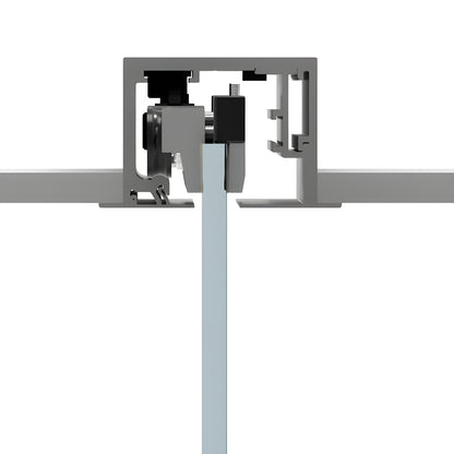 CRL690DBSA brushed stainless anodized top-mounted 118" sliding door track and hanger for 3/8-1/2" tempered glass