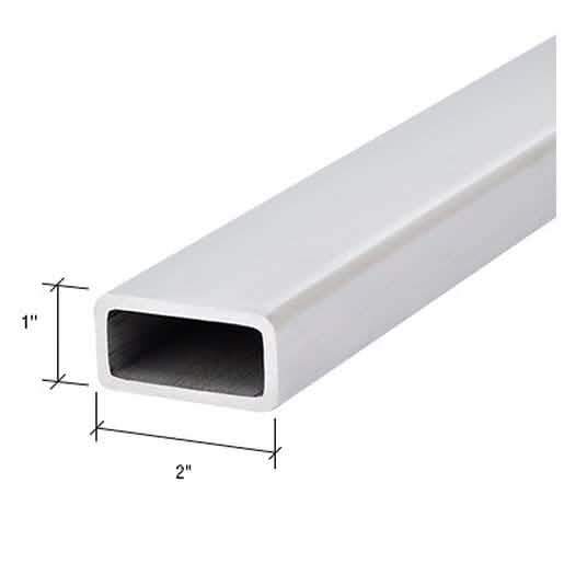 CRL Brushed Stainless Pipe Rail Tubing, 1" x 2", 20' Length, Durable and Stylish