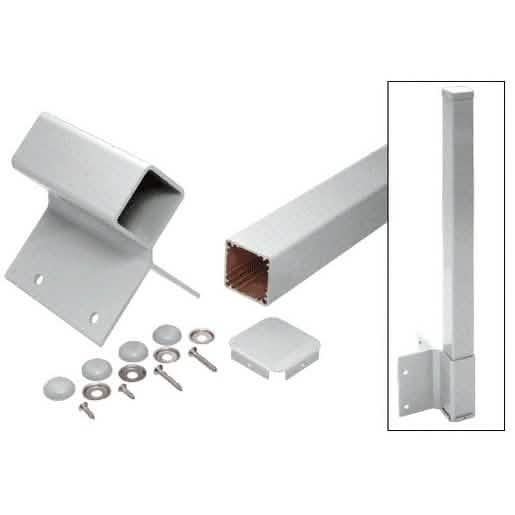 CRL Metallic Silver 48" Fascia Mounted Post Kit for 200-400 Series, 90 Degree Angle