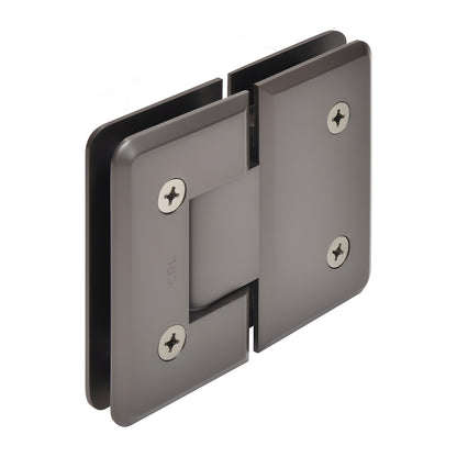 Matte gun metal 180 glass-to-glass shower hinge, solid brass Cologne series - SKU C0L180MGM