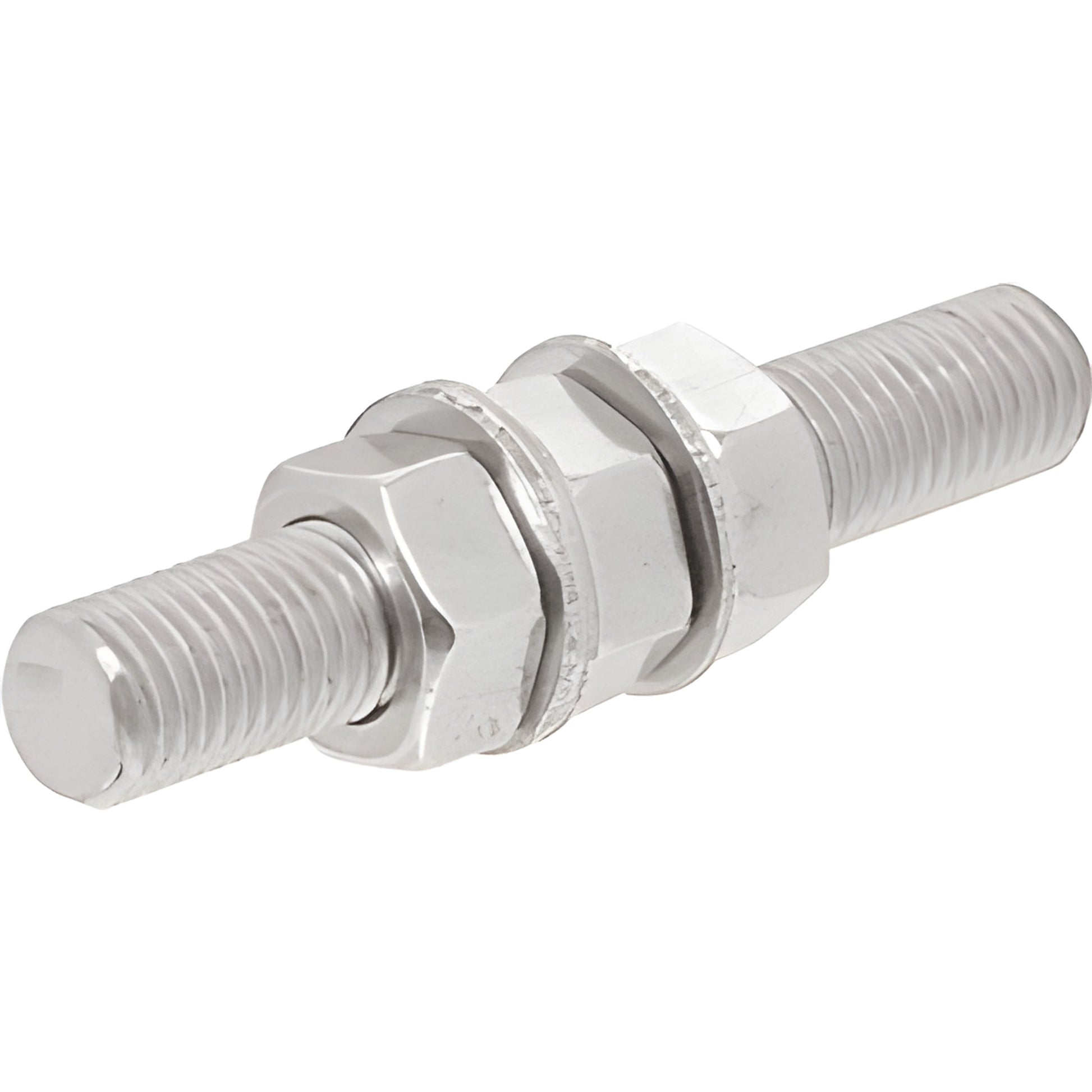 Stainless steel M16-2.0 x 99.5 mm replacement stud with nuts and washers for spider glass fittings, SKU M16SET.