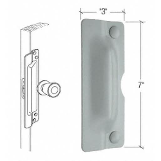 CRL 7-inch Gray Latch Shield for Flush Mounted Doors - Enhanced Security Solution