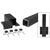 CRL Matte Black 42" Glass Railing Fascia Post Kit 200-400 Series