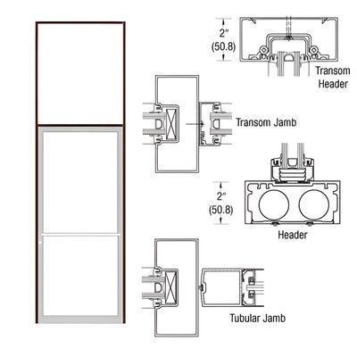 CRL-U.S. Aluminum 451 Transom Door Frame 40x126 for Center-Hung OHCC