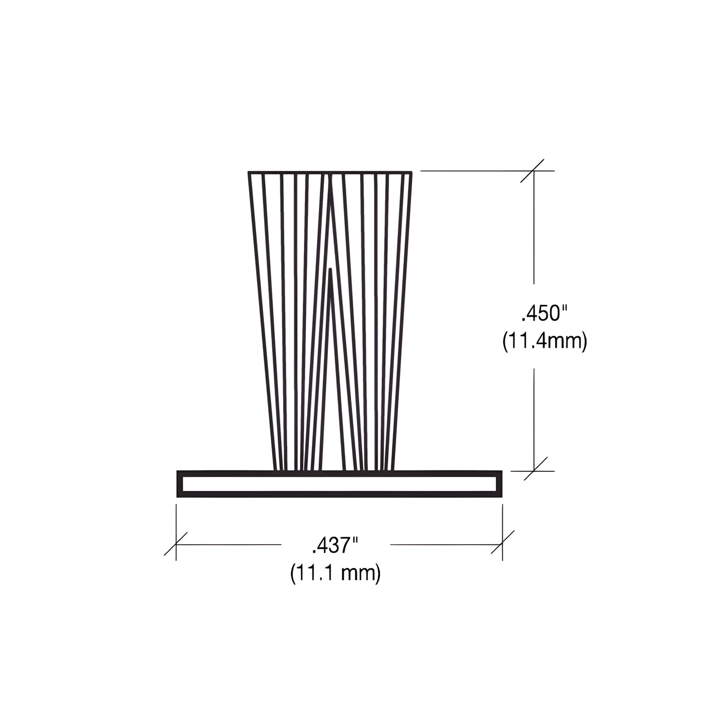 Medium-gray storefront door pile weatherstrip on polypropylene backing, energy-saving seal. SKU A11645C