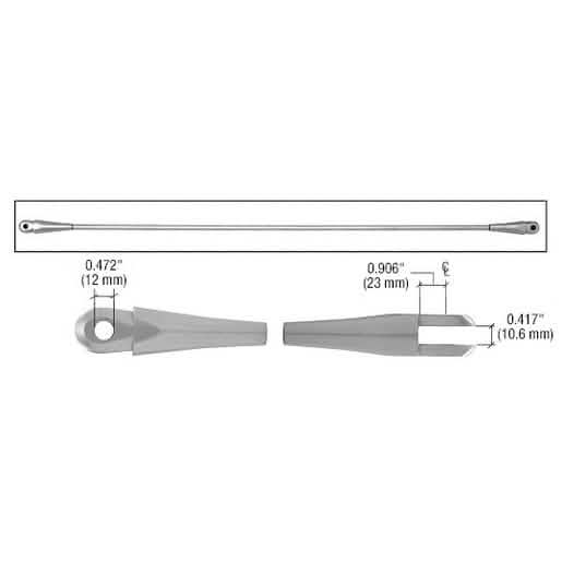 CRL Tension Rod End Fittings for 12mm Rods - Durable Set of 2 for Secure Installations