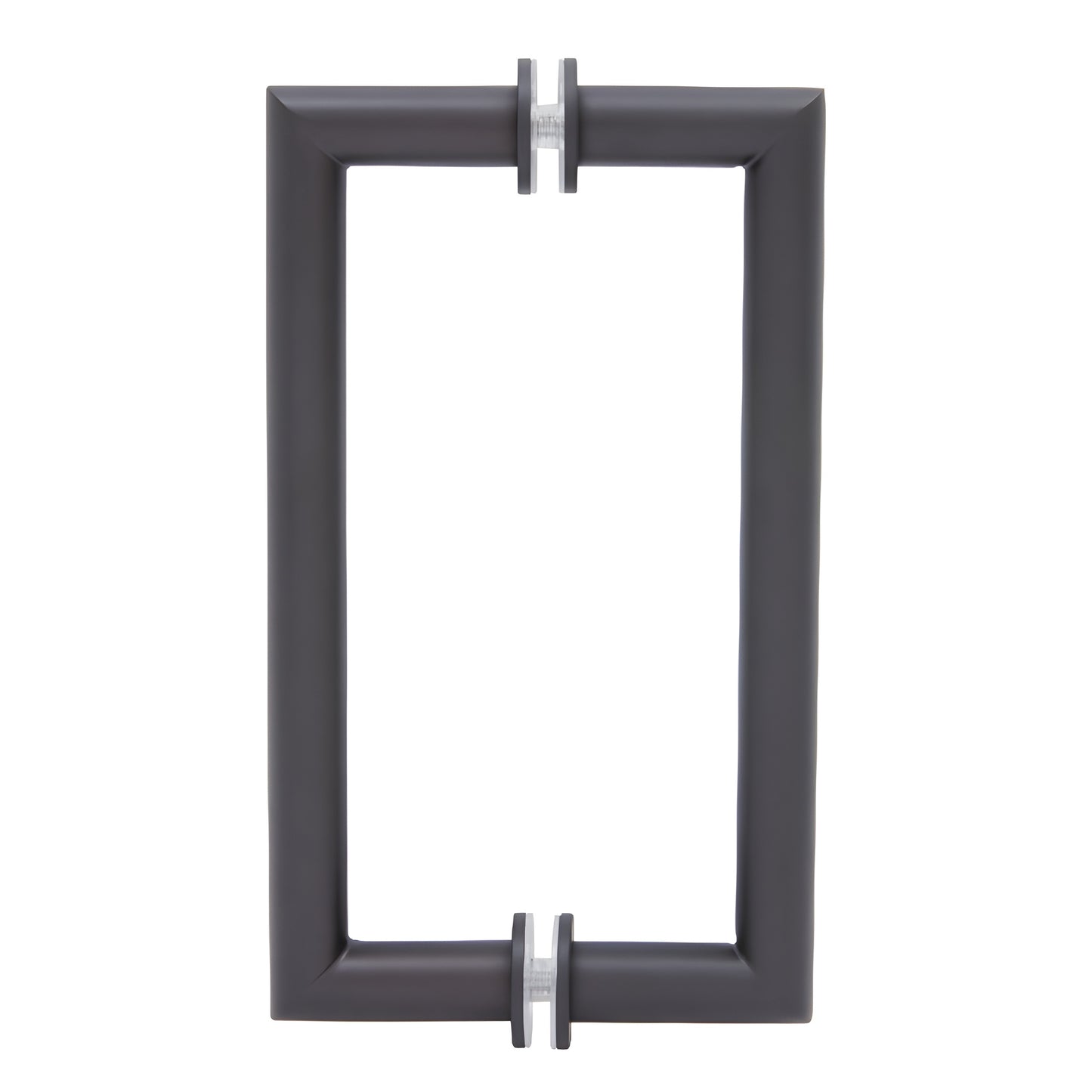 MT8X80RB oil-rubbed bronze square mitered back-to-back glass pull handle (brass tubular, 3/4in, 8in C-to-C)