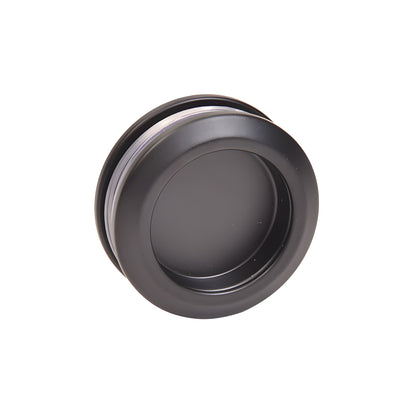 Frameless glass shower with matte black Cavoli sliding header and pull (SKU CAV78MBL), top rollers, 78" header.