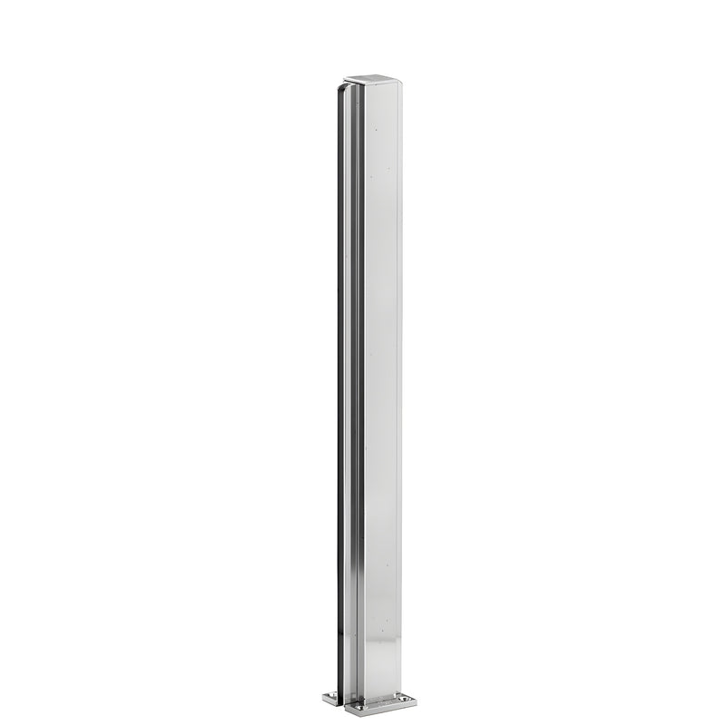 CRL Design Series D990BA24C bright anodized aluminum 24 in square center partition post with U channel glazing.