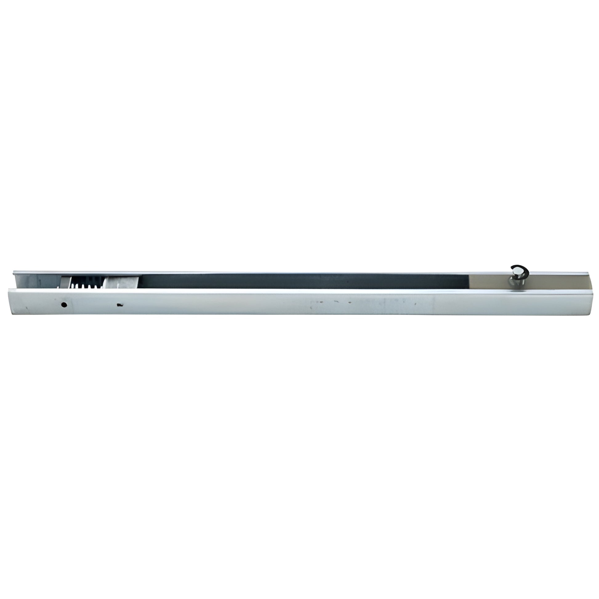 Steel 14" offset slide channel for overhead concealed door closers, 29/32" 25/32", for 7/8" aluminum top rail (SKU 20368)