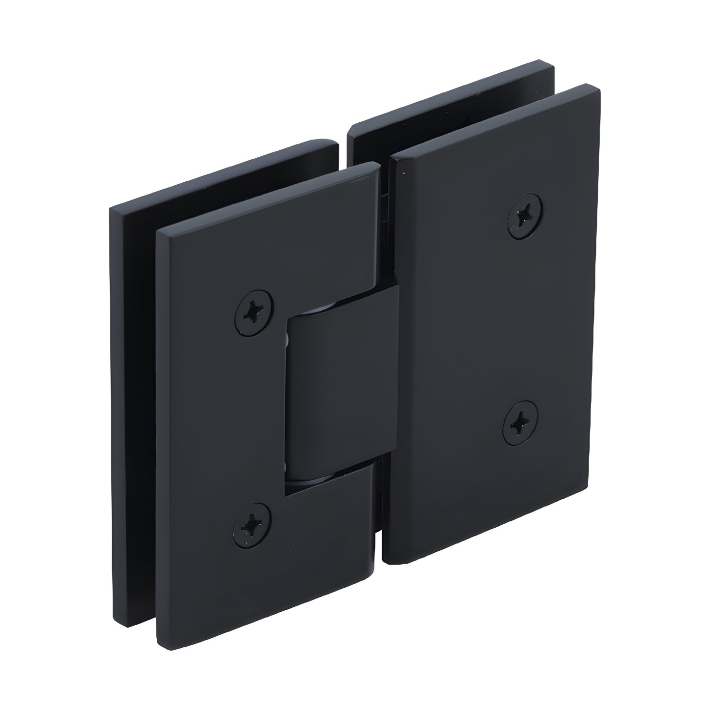 Matte black square brass 180 glass-to-glass shower hinge VCT180MBL