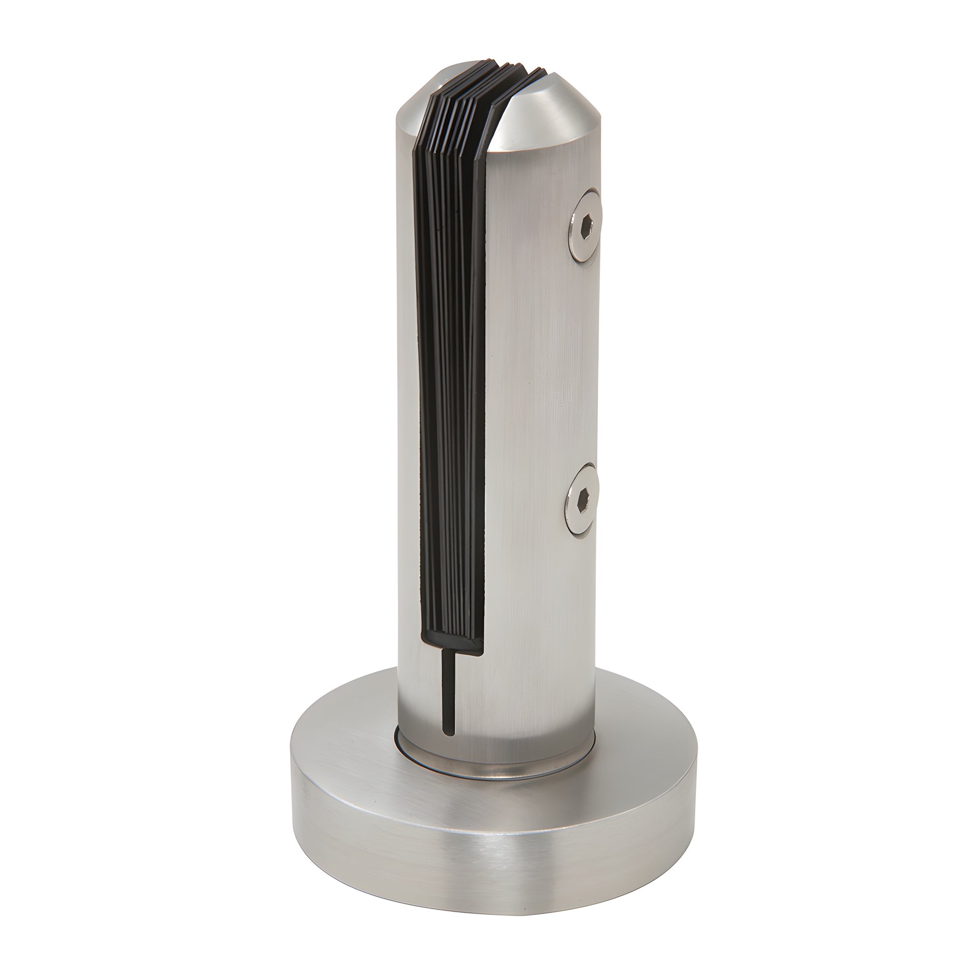 AFWC4SBS brushed stainless steel surface-mount glass clamp for frameless windscreens/pool surrounds, 3-1/2" base