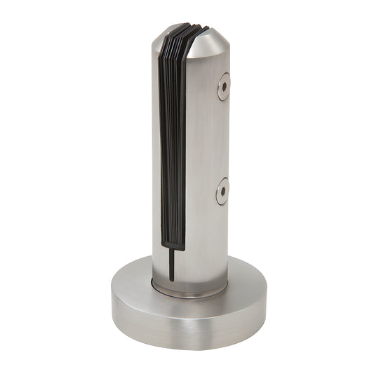 AFWC4SBS brushed stainless steel surface-mount glass clamp for frameless windscreens/pool surrounds, 3-1/2" base