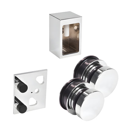 BRXHDWKPS Brixen polished stainless steel replacement kit: two rollers, wall bracket and stopper for sliding shower door
